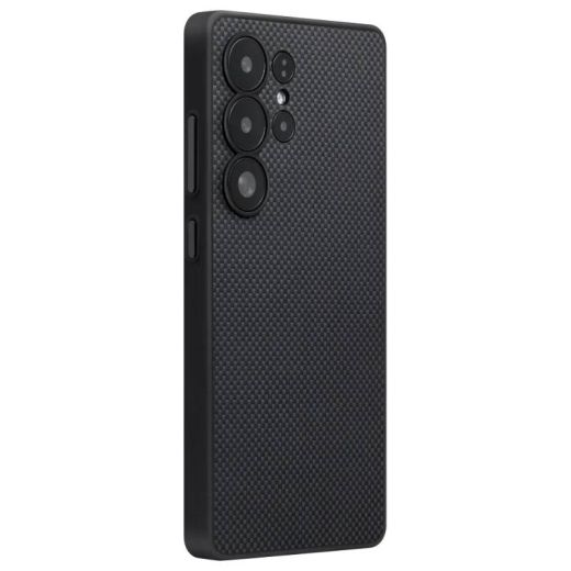 Карбоновый чехол Pitaka PIN Button Case Black/Grey Plain для Samsung Galaxy S25 Ultra (PBS2501U)