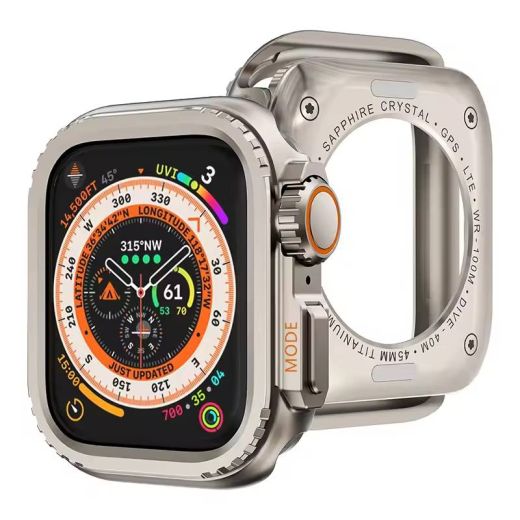 Металлический чехол CasePro Metal Case Titanium для Apple Watch 45 мм