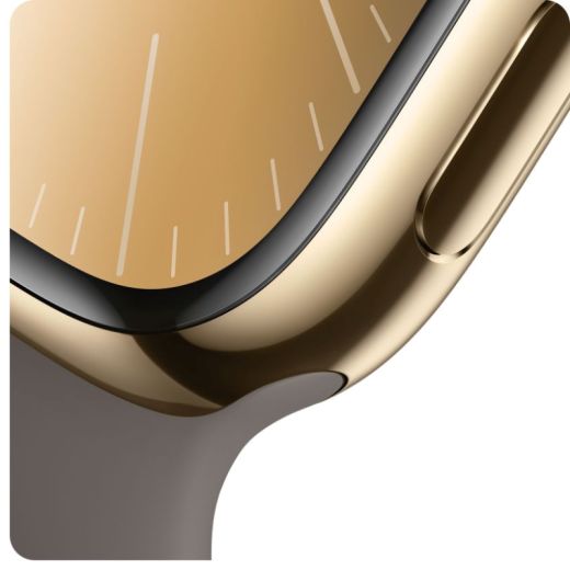 Смарт-годинник Apple Watch Series 9 GPS + Cellular, 41mm Gold Stainless Steel Case with Clay Sport Band