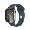 Смарт-часы Apple Watch Series 9 GPS + Cellular, 41mm Silver Stainless Steel Case with Storm Blue Sport Band