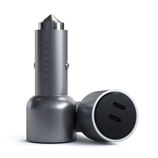 Автомобільна зарядка Satechi 40W Dual USB-C PD Car Charger Space Gray (ST-U2C40CCM)