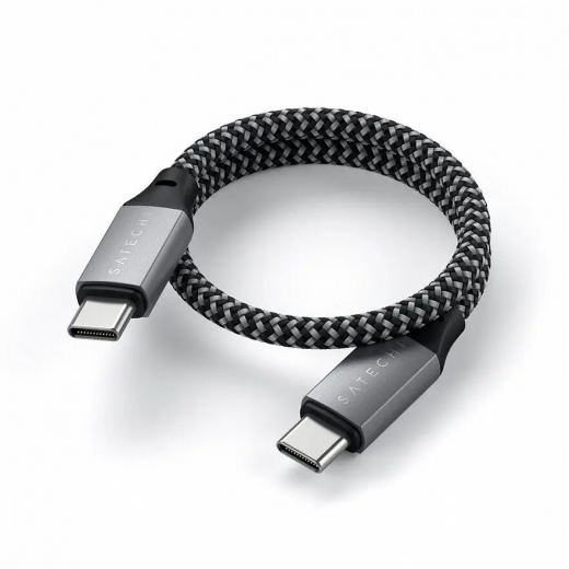 Кабель Satechi USB-C to USB-C Cable 100W Space Gray (25 cm) (ST-TCC10M)