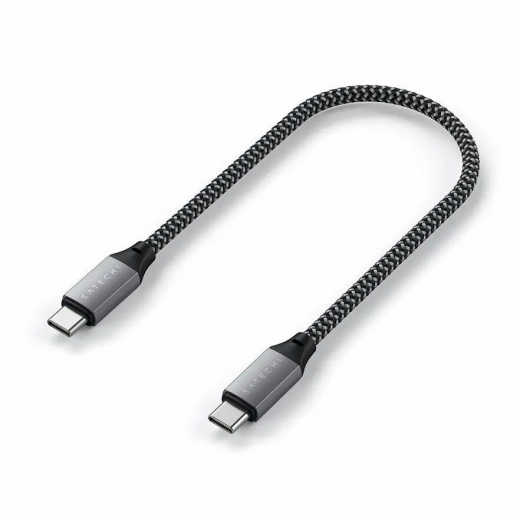 Кабель Satechi USB-C to USB-C Cable 100W Space Gray (25 cm) (ST-TCC10M)