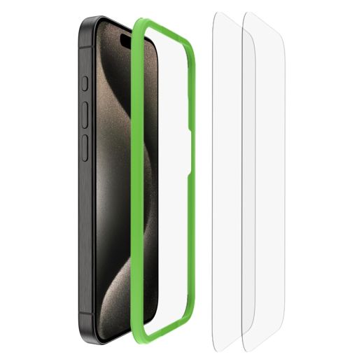 Защитное стекло Belkin TemperedGlass Treated Screen Protector (2 Pack) для iPhone 15 Pro (OVA145zz)