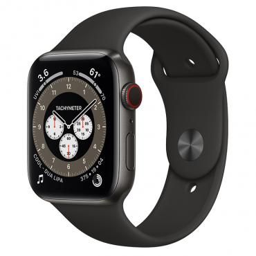 Apple Watch Series 6 Edition 44mm Space Black Titanium Case with Black Sport Band (M0H13)