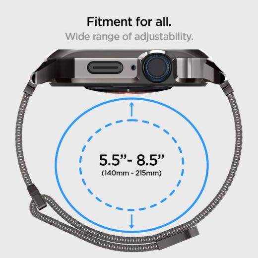 Металлический ремешок Spigen Metal Fit Graphite для Apple Watch 49мм | 45мм | 44мм (AMP06925)