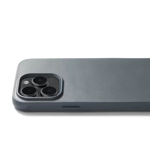 Шкіряний чохол Mujjo Shield Case Steel Blue для iPhone 15 Pro Max