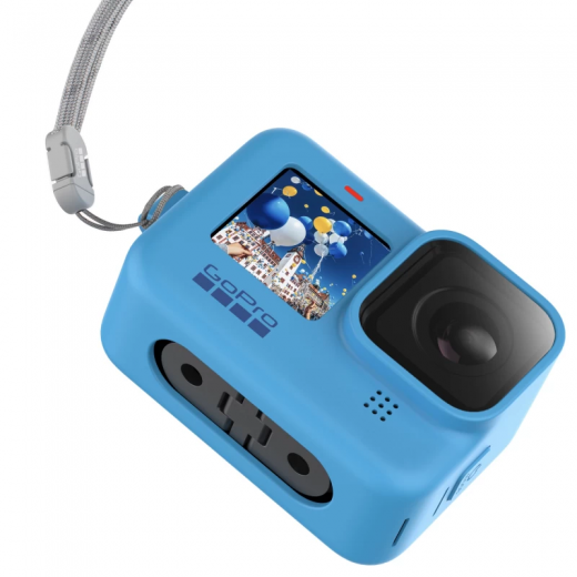 Силіконовий чохол з ремінцем GoPro Sleeve & Lanyard Blue для HERO10 HERO9 (ADSST-002)