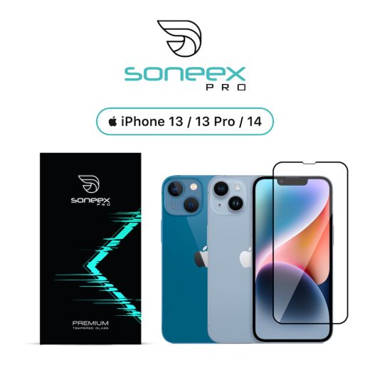 Захисне скло Soneex Pro 2.5D Full Silk Screen + Anti Static для iPhone 13 | 13 Pro | 14