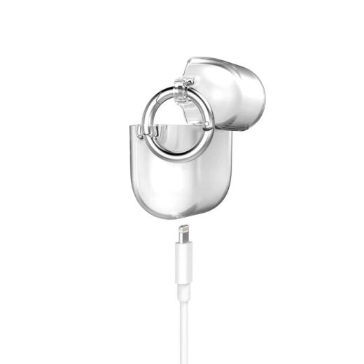 Чохол з карабіном Speck Presidio Clear Case Clear/Bright Silver для AirPods 3 (SP-141176-1212)