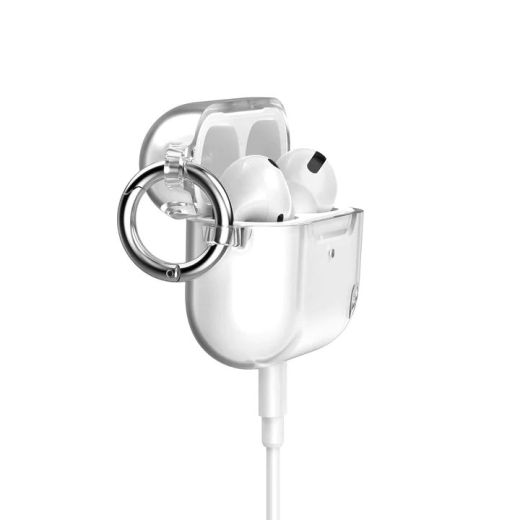 Чехол с карабином Speck Presidio Clear Case Clear/Bright Silver для AirPods Pro (2 поколение) 2022 (SP-150229-3131)