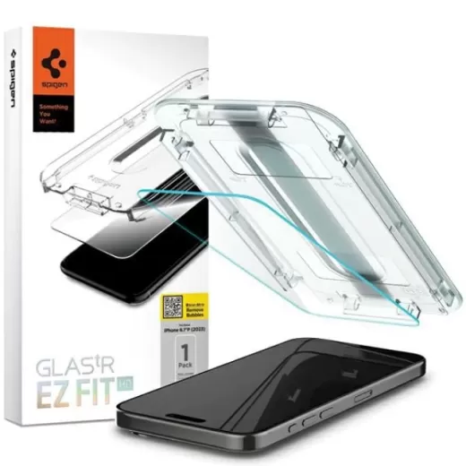 Защитное стекло Spigen Glas.tR EZ Fit для iPhone 15 Pro Max Clear (AGL06878)