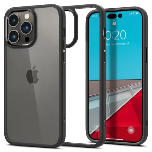 Прозорий чохол Spigen Crystal Hybrid Matte Black для iPhone 14 Pro (ACS04669)