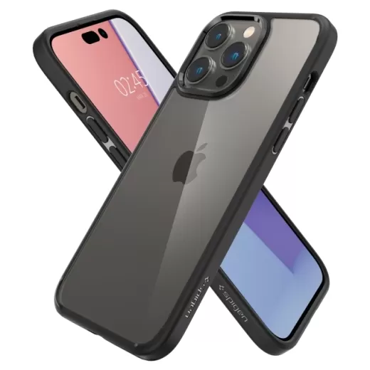 Прозорий чохол Spigen Crystal Hybrid Matte Black для iPhone 14 Pro (ACS04669)