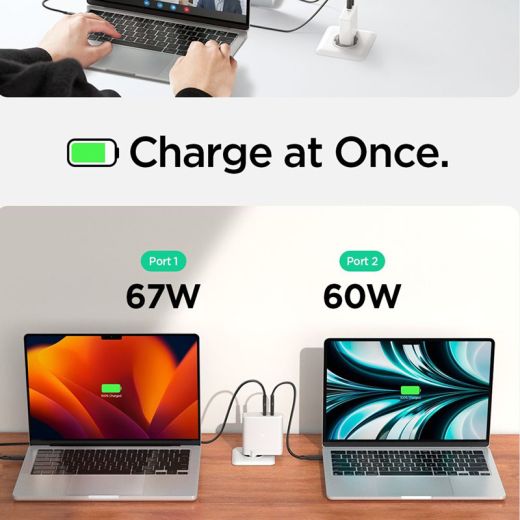 Сетевое зарядное устройство Spigen ArcStation Pro GaN-1402 140W White (ACH06033)