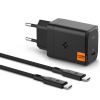 Быстрая зарядка Spigen ArcStation™ Pro GaN-651 65W Black + кабель Type-C Cable Black (ACH05475)