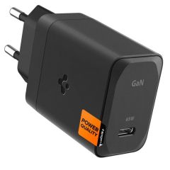 Быстрая зарядка Spigen ArcStation™ Pro GaN-651 65W Black + кабель Type-C Cable Black (ACH05475)