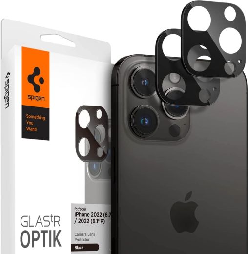 Захисне скло для камери Spigen Camera Lens Screen Protector GlasTR Optik Black для iPhone 15 Pro | iPhone 15 Pro Max | iPhone 14 Pro | 14 Pro Max (AGL05273)