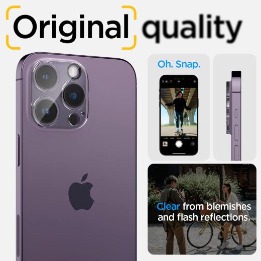 Захисне скло для камери Spigen Camera Lens Screen Protector GlasTR Optik Clear для iPhone 15 Pro | iPhone 15 Pro Max | iPhone 14 Pro | 14 Pro Max (AGL05761)