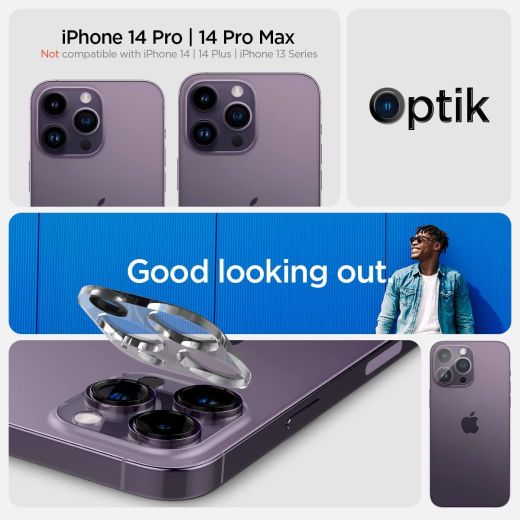 Защитное стекло для камеры Spigen Camera Lens Screen Protector GlasTR Optik Clear для iPhone 15 Pro | iPhone 15 Pro Max | iPhone 14 Pro | 14 Pro Max (AGL05761)