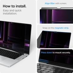 Захисна плівка антишпигун Spigen Privacy Filter Screen Protector для MacBook 16" Pro 16" M1 | M2 (2021 | 2023) (AFL06157)