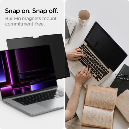 Захисна плівка антишпигун Spigen Privacy Filter Screen Protector для MacBook 16" Pro 16" M1 | M2 (2021 | 2023) (AFL06157)