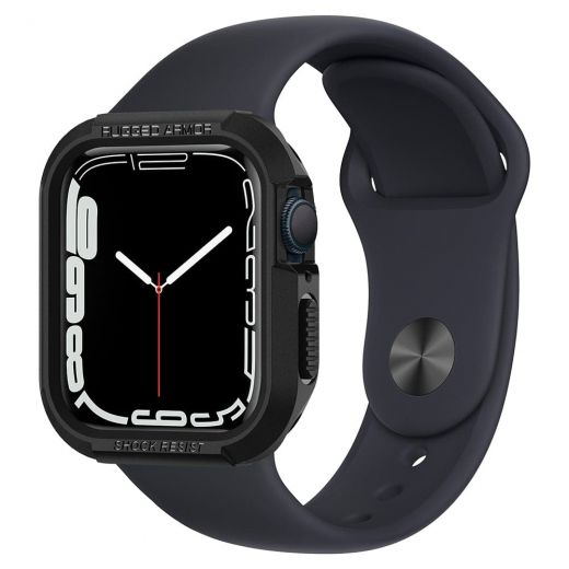 Чехол Spigen Rugged Armor Black для Apple Watch 41mm | 40mm Series 7 | 6 | 5 | SE