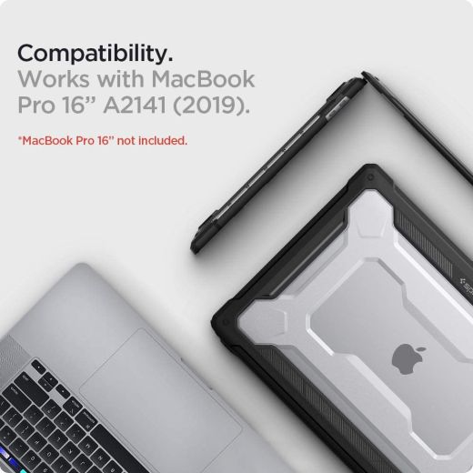 Захисний чохол Spigen Rugged Armor Compatible Matte Black для MacBook 16" (2019)