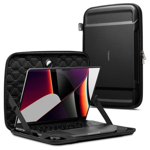 Чохол-сумка Spigen Rugged Armor Pro Pouch Black для MacBook Pro 16" M1 | M2 | M3 | M4 (2021 | 2022 | 2023 | 2024) | Air 15" M2 | M3 (2023 | 2024) (AFA04271) Пошкоджена упаковка