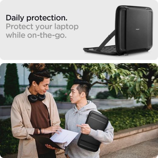 Чохол-сумка Spigen Rugged Armor Pro Pouch Black для MacBook Pro 16" M1 | M2 | M3 | M4 (2021 | 2022 | 2023 | 2024) | Air 15" M4 | M3 | M2 (2025 | 2024 | 2023) (AFA04271)