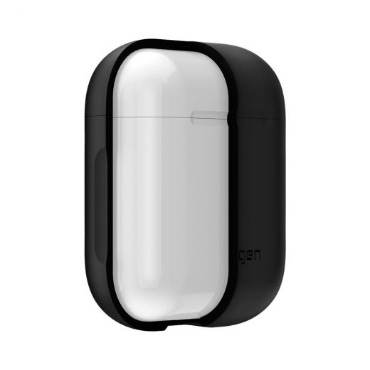 Чехол Spigen Silicone Case Black с карабином для AirPods