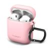 Чехол Spigen Silicone Case Pink с карабином для AirPods