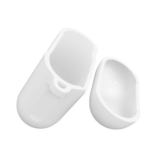 Чехол Spigen Silicone Case White с карабином для AirPods