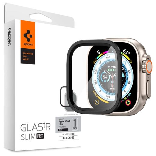 Захисне скло Spigen Screen Protector Glas.tR Slim Pro Black для Apple Watch Ultra | Ultra 2 49mm (AGL06163)