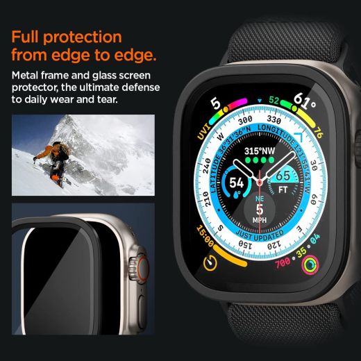 Захисне скло Spigen Screen Protector Glas.tR Slim Pro Black для Apple Watch Ultra | Ultra 2 49mm (AGL06163)