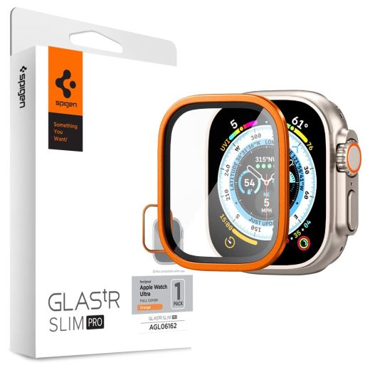 Захисне скло Spigen Screen Protector Glas.tR Slim Pro Orange для Apple Watch Ultra | Ultra 2 49mm (AGL06162)