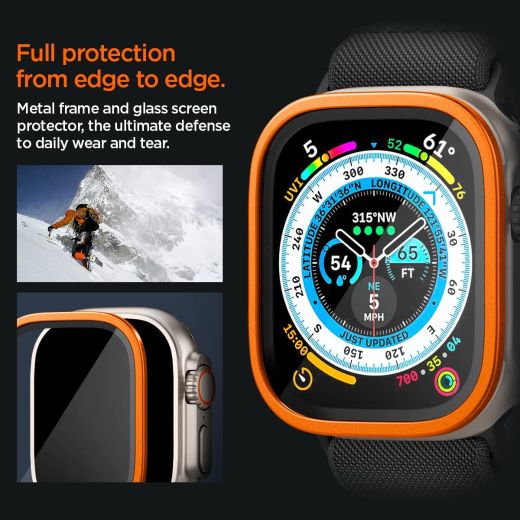 Захисне скло Spigen Screen Protector Glas.tR Slim Pro Orange для Apple Watch Ultra | Ultra 2 49mm (AGL06162)