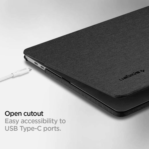 Чехол-накладка Spigen Urban Fit Black для MacBook Pro 13" M1 | M2 (2020 | 2022) (070CS25965)