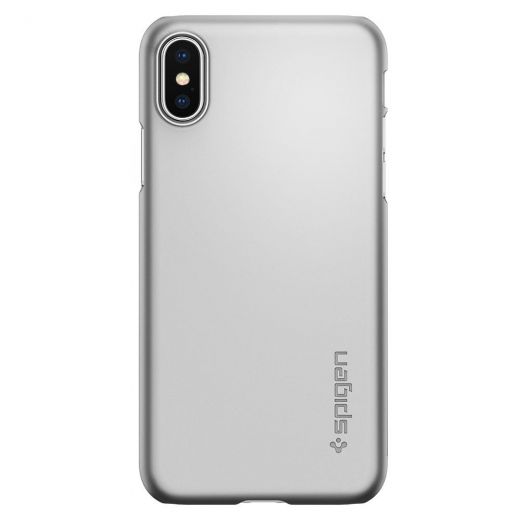 Чехол Spigen Thin Fit Satin Silver для iPhone X/XS