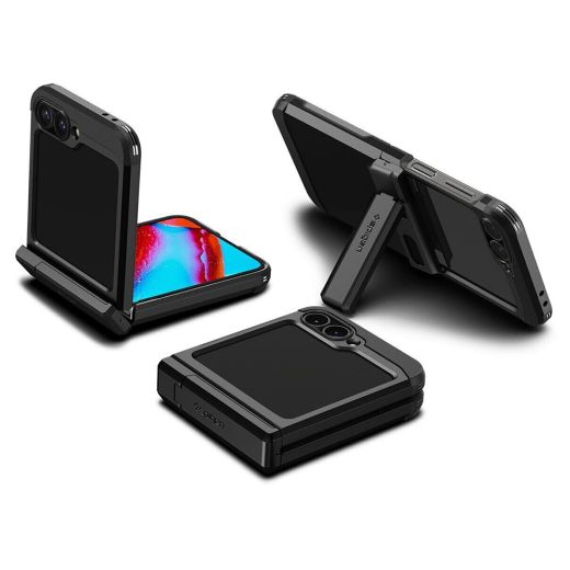 Противоударный чехол Spigen Tough Armor Pro Black для Samsung Galaxy Z Flip 6 (ACS07849)