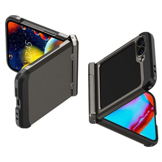 Протиуводарный чехол Spigen Tough Armor Pro Gunmetal для Samsung Galaxy Z Flip 6 (ACS08360)