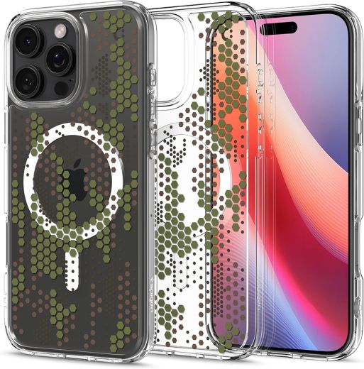 Прозрачный чехол Spigen Ultra Hybrid MagSafe Digital Camo для iPhone 16 Pro (ACS08140)