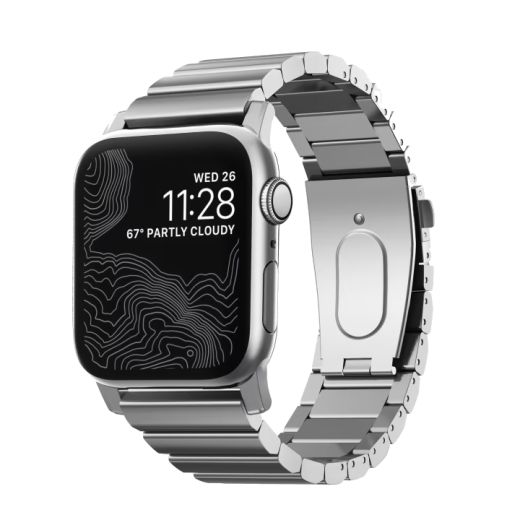 Металлический ремешок Nomad Steel Band Legacy Silver для Apple Watch 49mm | 45mm| 44mm