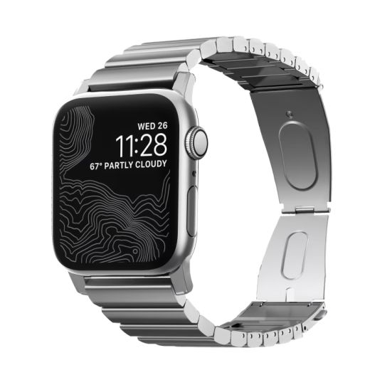 Металлический ремешок Nomad Steel Band Legacy Silver для Apple Watch 49mm | 45mm| 44mm