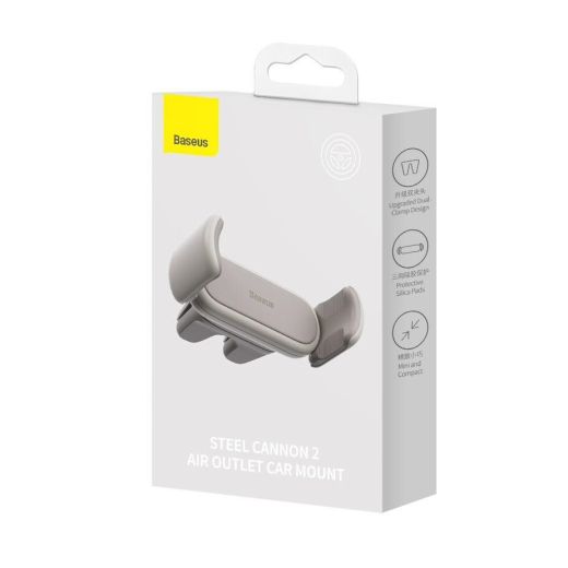 Тримач для телефону у машину Baseus Steel Canon 2 Air Outlet Car Mount Creamy/White (SUGP000002)