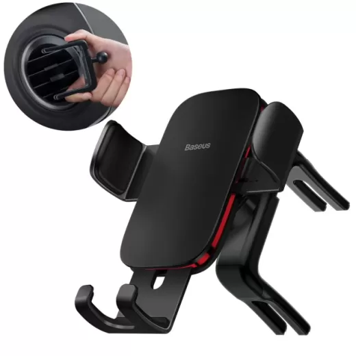 Держатель для телефона в машину Baseus Metal AgeⅡ Gravity Car Mount (Round Air Vent Version) Black (SUJS030001)