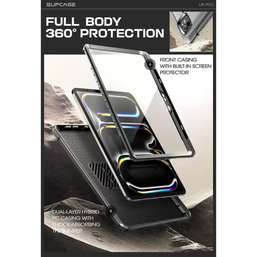 Противоударный чехол Supcase Unicorn Beetle Pro Rugged Black для iPad Pro 13" (2024)