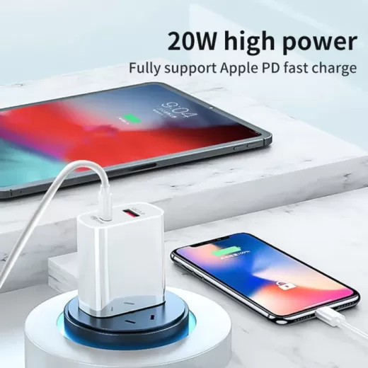 Сетевое зарядное устройство CasePro Dual Quick Charge 20W PD3.0 + QC 3.0 White