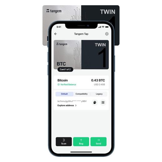 Апаратний криптогаманець Tangem TWIN BTC