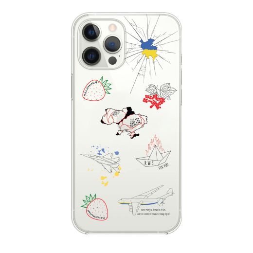 Чехол Oriental Case Tattoo stickers Ukraine Clear для iPhone 13 Pro